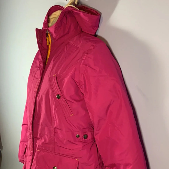 Lands end girls winter parka coat magenta pink down filled size XL 16 warm - Picture 2 of 14